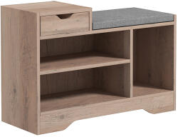 HomCom Bancă pentru Încălțăminte cu Pernă de Șezut, 76, 5x30x52 cm, Gri | Aosom Romania (837-439V80GY) Pantofar