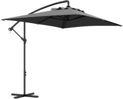 Outsunny Umbrelă Consolă 3m cu Bază în Cruce, Model Banana cu Manivelă, 6 Spite, Umbrelă Dreptunghiulară pentru Terasă, Gri | Aosom Romania (84D-270V00CG)