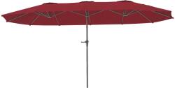 Outsunny Umbrelă Dublă de Grădină cu 12 Spițe, Orificii de Ventilație și Manivelă, 400x220x234 cm, Roșu Vin | Aosom Romania (84D-415V00WR)