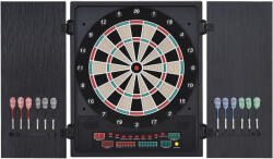 HOMCOM Tabla de Darts Electronică Profesională cu 6 Display-uri, 12 Săgeți, 27 Moduri de Joc, 51x6.5x57cm, Negru | Aosom Romania (A70-046V90)