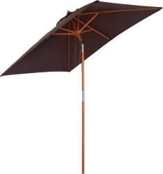 Outsunny Umbrelă de Grădină Înclinabilă cu Sistem cu Șnur și Orificiu de Ventilație, 200x150x235 cm, Cafeniu | Aosom Romania (84D-017CF)