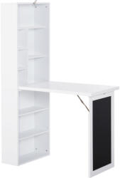 HomCom Birou pliabil cu tabla HOMCOM, economie de spatiu, masa alba de lucru | Aosom Romania (836-296WT)