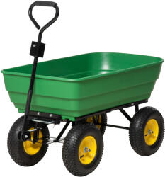 Outsunny Cărucior de grădină Outsunny 125L din oțel și PP cu cadă rabatabilă și mâner de transport, 118x58x102 cm, de culoare verde închis | Aosom Romania (845-636V01)