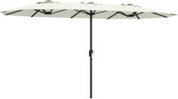 Outsunny Umbrelă de grădină exterioară, umbrelă dublă mare 4, 6 m cu manivelă și protecție UV50+, husă de protecție, crem | Aosom Romania (84D-496V00CW)