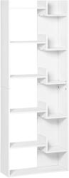 HOMCOM Bibliotecă, etajeră de depozitare cu 6 nivele, design neregulat, pentru sufragerie, dormitor, birou, 60x21x162, 5cm, alb | Aosom Romania (836-215WT) Biblioteca