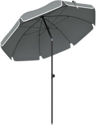 Outsunny Umbrelă de Plajă Inclinabilă cu Ancoră pentru Nisip și Geantă de Transport, Ø150x185 cm, Gri Închis | Aosom Romania (84D-485V00CG)