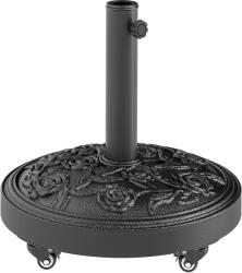 Outsunny Bază pentru umbrelă, soclu exterior din rășină 21 kg, pentru catarg Ø 32/38/48 mm, cu roți, Ø 49 x 42 cm, negru | Aosom Romania (84D-360V00BK)