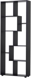 HOMCOM Bibliotecă cu rafturi Zig-zag Design Contemporan 70L x 24l x 178Î cm Panouri Particule negru | Aosom Romania (836-141BK) Biblioteca