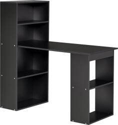 HomCom Birou Modern pentru Acasa cu Rafturi de Depozitare pe 6 Niveluri, Masa de Scris cu Raft pentru Carti, Negru HOMCOM | Aosom Romania (836-069BK)