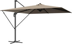 Outsunny Umbrelă de Grădină Offset cu Manivelă 3x3m Inclinabilă, Rotativă 360°, cu Bază în Cruce și Husă, din Aluminiu, pentru Terasă Piscină, UV30+, Bej | Aosom Romania (84D-497V00KK)