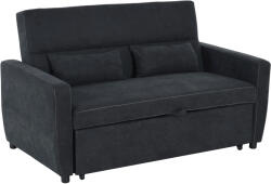HOMCOM Canapea 2 locuri cu funcție de pat, spătar reglabil, canapea tapițată, aspect catifelat, pentru living, dormitor, Negru | Aosom Romania (833-834) Canapea