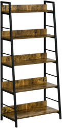 HOMCOM Etajeră bibliotecă Stil Industrial înclinat 5 Nivele 70L x 35l x 150H cm | Aosom Romania (836-011V00RB) Biblioteca
