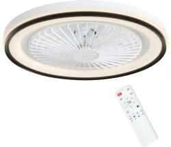HomCom Ventilator de Tavan cu Iluminare RGB 6 Viteze Motor Reversibil și Telecomandă Putere 48, 5W Ø48x13 cm Alb | Aosom Romania (B31-515V00WT)
