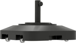 Outsunny Bază pentru Umbrelă cu Roți și 2 Frâne, Bază Reumplibilă din HDPE pentru Umbrelă cu Nisip 25 kg sau Apă 19 kg, pentru Stâlpi de Ø38/48 mm, 48x48x32, 5 cm, Negru | Aosom Romania (84D-358V00BK)