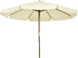 Outsunny Umbrelă Patio Reglabilă, Baldachin Dublu, 8 Stinghii Bambus, Poliester, Ø325x250cm, Bej | Aosom Romania (84D-040BG)
