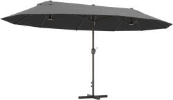 Outsunny Umbrelă Dublă pentru Grădină 455x265x238 cm, Parasolar Mare cu Manivelă Manuală, Rezistentă la Apă, Protecție Solară Gri | Aosom Romania (84D-030V02GY)