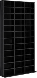 HOMCOM Raft pentru CD și DVD, etajeră de depozitare, capacitate max. 1116 CD/528 DVD, 36 compartimente și polițe reglabile, pentru birou, living, dormitor, 102 x 23, 5 x 195 cm, negru | Aosom Romania (836-01 Biblioteca
