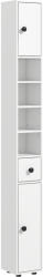 Kleankin Cabinet de baie, 4 rafturi, sertar, plăci aglomerate, design subțire, Alb | Aosom Romania (834-625V90WT)