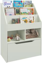 HOMCOM Bibliotecă pentru Copii cu Rafturi și Sertar, Raft Mobil pentru Jucării și Cărți, Dimensiuni 60x29.9x90 cm, Verde Strălucitor | Aosom România (311-048V80GN)