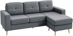 HOMCOM Canapea dreapta 3 locuri și taburet modular cu brațe design scandinav 193 x 136 x 85 cm gri antracit | Aosom Romania (833-850V70) Canapea