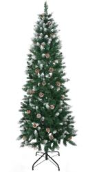 HOMCOM Brad de Craciun cu 6 picioare cu zapada artificiala cu 508 ramuri realiste, con de pin, pentru decorare interioara, verde alb | Aosom Romania (830-365V02)
