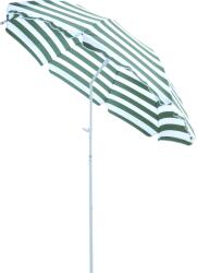 Outsunny Umbrelă de Plajă cu Acoperiș Înclinabil la 45°, Ø1.8x2 m, Verde și Alb | Aosom Romania (01-0220)