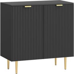 HOMCOM Bufet de bucătărie mobilier de depozitare cu 2 uși poliță reglabilă picioare metalice ridicate 80 x 40 x 80 cm negru | Aosom Romania (83A-188V81BK) Bufet