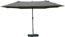 Outsunny Umbrelă de grădină exterioară, umbrelă dublă rectangulară 4, 6L x 2, 7l x 2, 4H m cu deschidere și închidere cu manivelă, saci de greutate și bază incluse, pentru balcon, piscină, gri | Aosom Romania 