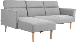 HOMCOM Canapea Extensibila cu 3 Locuri, Canapea pe Colt din Tesatura Gri cu Spatar Reglabil, Stil Scandinav, 207x146x80cm | Aosom Romania (839-085) Canapea