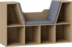 HOMCOM Bibliotecă Banc 2 în 1 Design Contemporan 6 casete 3 Perne Fornisite 102L x 30l x 61A cm Stejar Gri | Aosom Romania (836-115V00AK) Biblioteca