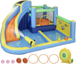 AIYAPLAY Castel gonflabil cu suflător 8 în 1, parc acvatic, tobogan, trambulină, piscină de mingi, Oxford, multicolor | Aosom Romania (346-030V90MX) Castel gonflabil
