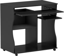 HomCom Birou PC pe roți, birou cu spațiu de depozitare, 80 x 48 x 75 cm, Negru | Aosom Romania (920-022V91BK)