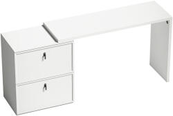 HomCom Birou reversibil în formă de L cu 2 sertare pentru arhivă Design modern pentru spații mici Birou alb | Aosom Romania (836-665V00WT)