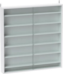 HOMCOM Vitrină de perete din lemn cu polițe reglabile și 2 uși glisante din sticlă 80x9, 5x83 cm Alb | Aosom Romania (833-761V82WT) Vitrina