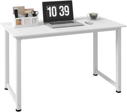 HomCom Birou pentru Computer cu Picioare Reglabile, 120x60x76 cm, Alb | Aosom Romania (836-121V81WT)