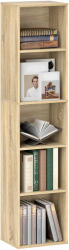 HOMCOM Bibliotecă etajeră de depozitare 5 niveluri cu rafturi reglabile pentru sufragerie, dormitor, birou, 30x24x133, 5cm, natural | Aosom Romania (836-598V00ND) Biblioteca
