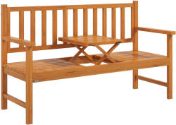 Outsunny Bancă de Grădină pentru 2-3 Persoane din Lemn de Pin, Bancă de Exterior cu Măsuță Rabatabilă și Brațe, pentru Balcon și Terasă, 153x56x91 cm, Maro Deschis | Aosom Romania (84G-188V00LR)