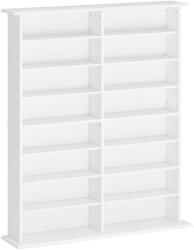 HOMCOM Mobilier Bibliotecă cu 16 Rafturi pentru 720 CD-uri din Lemn 106.5x24x126.3 cm Negru | Aosom Romania (836-602V00WT) Biblioteca
