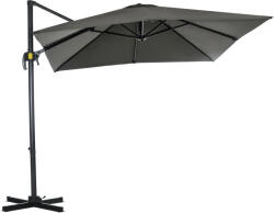 Outsunny Umbrelă de Grădină cu Manivelă de Mână cu Unghi Reglabil pe 5 Niveluri și Rotație la 360°, 245x245x248 cm, Gri | Aosom Romania (84D-051V00GY)