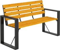 Outsunny Bancă de grădină 2 locuri, rezistentă la intemperii, bancă din lemn cu design cu șipci și cotiere, capacitate 240 kg Lemn natural | Aosom Romania (84G-945V00ND)