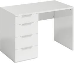 HomCom Birou Compact, 110x61.5x75 cm Birou Modern cu 4 Sertare, Masă pentru Computer, Cameră și Birou, Alb Lucios | Aosom Romania (836-678V00WT)