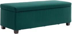 HOMCOM Banc de depozitare capăt de pat din catifea cotelată cu capac, pentru salon, cameră, intrare, 112 x 42 x 40 cm, verde | Aosom Romania (838-527V00DG)