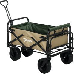 Outsunny Cărucior de Exterior Pliabil, Rezistent pentru Camping, cu Ușă în Spate Deschidere și Maner Telescopic | Aosom Romania (84H-128V00KK)