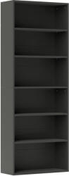 HOMCOM Bibliotecă raft de depozitare 6 niveluri cu rafturi reglabile pentru living, dormitor, birou, 60x24x158, 5cm, negru | Aosom Romania (836-601V03BK) Biblioteca