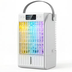 HomCom Ventilator de birou cu lumină RGB, nebulizator și umidificator cu 4 viteze, rezervor de apă de 1, 5 L, Alb | Aosom Romania (824-148V00WT)