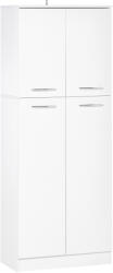 HOMCOM Dulap Compact cu Rafturi Ajustabile, 2 Compartimente, Design Modern, 59x31x155 cm, Alb | Aosom Romania (838-097) Bufet
