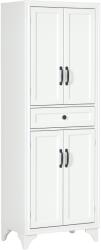 HOMCOM Bufet înalt armoire de cuisine 4 uși 2 dulapuri si 1 sertar central inaltime 170 cm cu raft reglabil alb | Aosom Romania (835-946V81WT) Bufet
