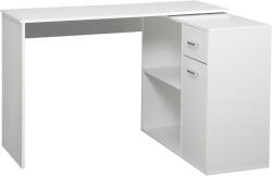 HomCom Birou de colț rotativ la 180°, birou pentru calculator, bibliotecă, sertar, dulap, loc de lucru, 117x82x74cm, alb | Aosom Romania (836-073V81WT)