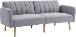 HOMCOM Canapea Extensibilă 2 Locuri Design scandinav Spătar reglabil 3 Poziții Picioare Lemn Țesătură Aspect Lin Gri | Aosom Romania (839-214LG) Canapea