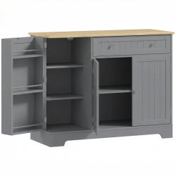 HOMCOM Bufet de bucătărie Dulap de bucătărie cu 3 rafturi pe ușă Sertar Rafturi reglabile pentru dining 105x40x83 cm Gri | Aosom Romania (83A-192V81GY) Bufet